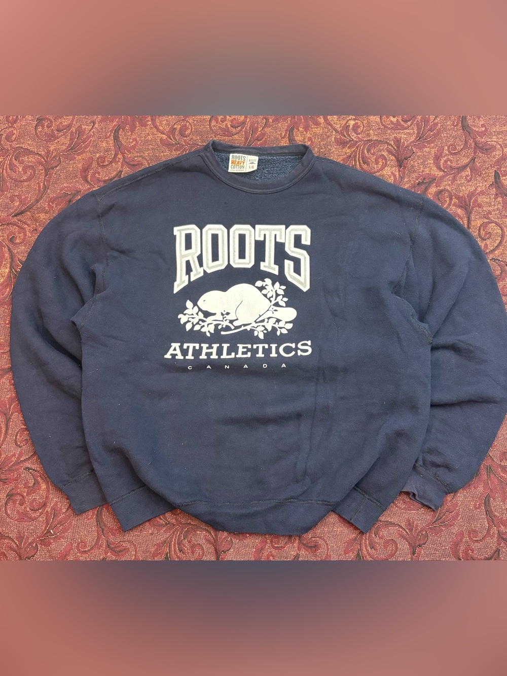 90s Roots Athletics Canada Beaver Navy Crewneck Sweatshirt
